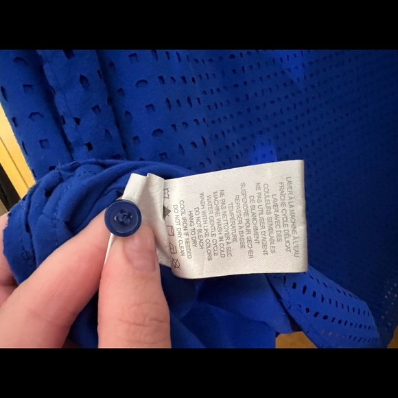 Cynthia Rowley | Electric Blue buttoned sleeveless blouse cutout 1x 14/16 - Picture 9 of 10